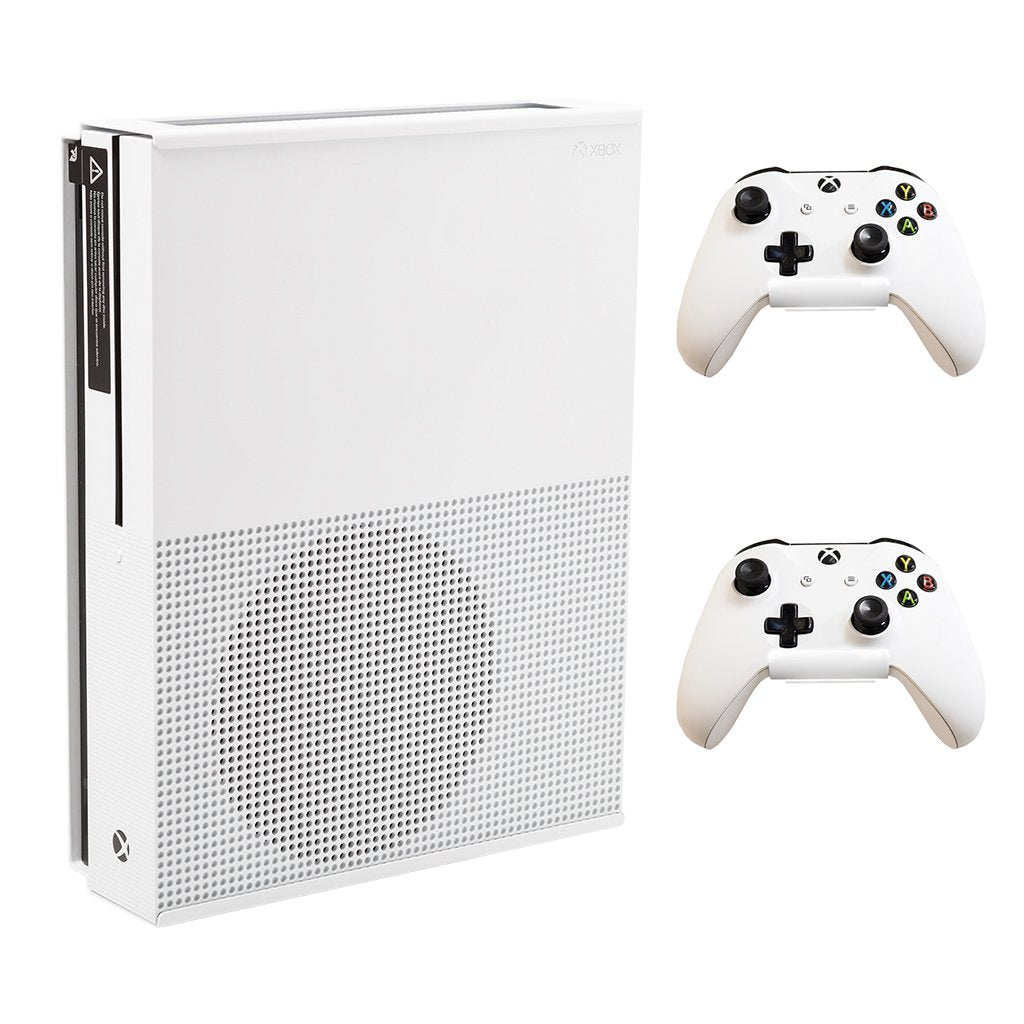 Hideit Mounts X1S Wall Mount for Xbox One S - Patented in 2019, Made in USA - White Steel Mount for Xbox One S to Safely Store Your Xbox One S on Wall near or behind TV