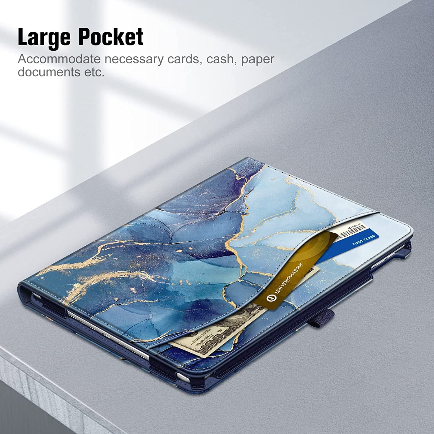 Fintie Case for Ipad 9Th / 8Th / 7Th Generation (2021/2020/2019) 10.2 Inch - [Corner Protection] Multi-Angle Viewing Stand Cover with Pocket & Pencil Holder, Auto Sleep Wake, Ocean Marble