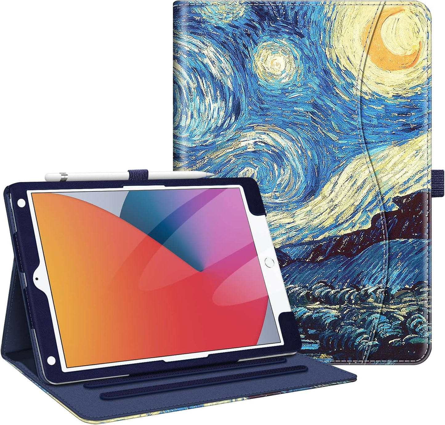 Fintie Case for Ipad 9Th / 8Th / 7Th Generation (2021/2020/2019) 10.2 Inch - [Corner Protection] Multi-Angle Viewing Stand Cover with Pocket & Pencil Holder, Auto Sleep Wake, Ocean Marble