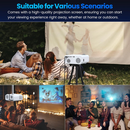 Native 1080P Projector with Wifi and Bluetooth, Support 4K 100,000Hrs Lamp Life