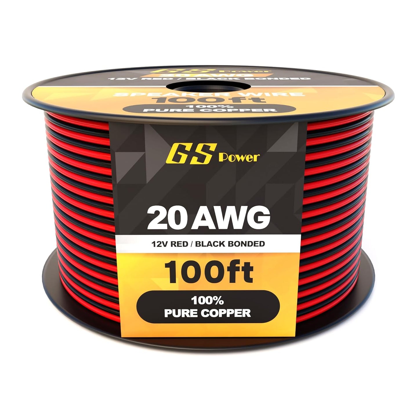 GS Power 16 Gauge Wire (16 AWG) - 100 Foot, Pure Copper, Stranded Electrical Wiring for Speaker, Automotive, Trailer, Stereo and Home Theater Applications - Red/Black