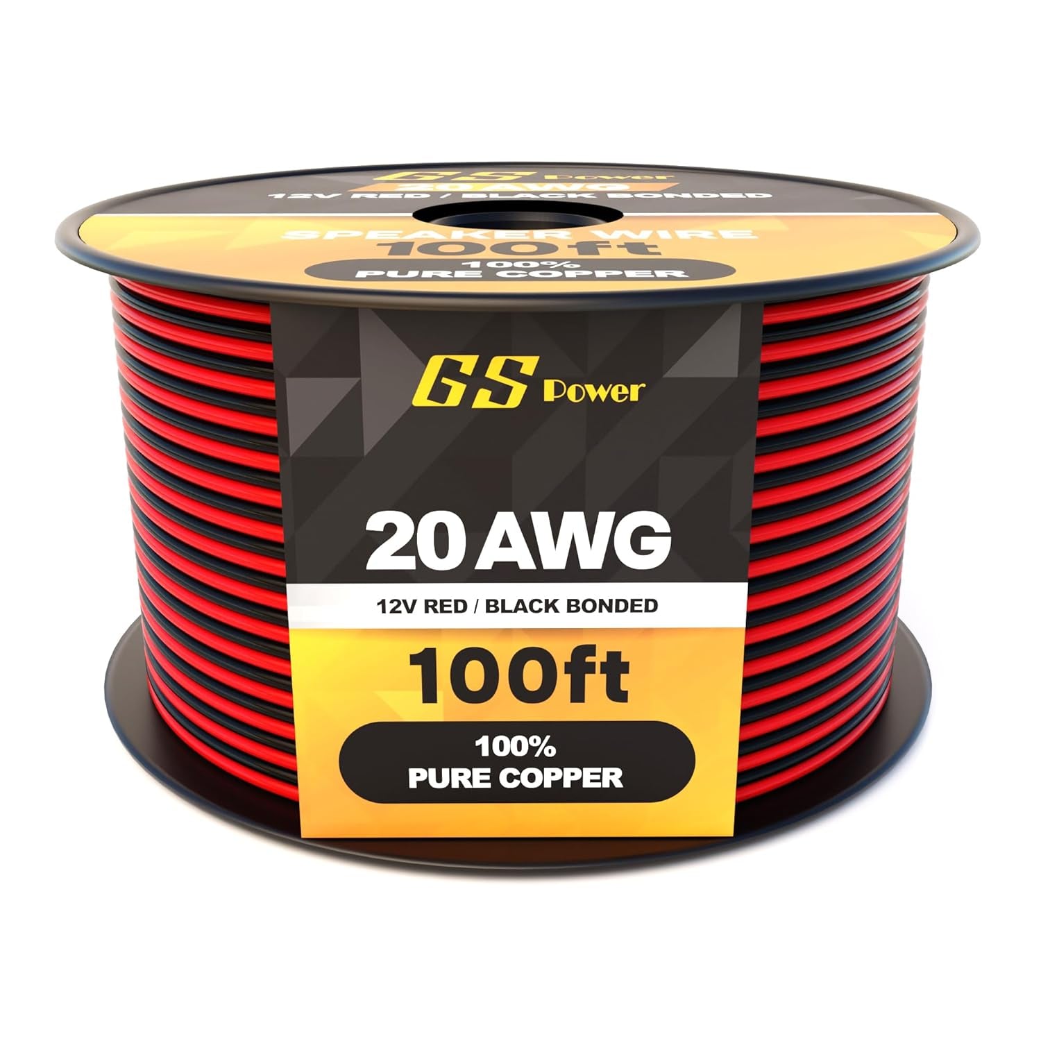 GS Power 16 Gauge Wire (16 AWG) - 100 Foot, Pure Copper, Stranded Electrical Wiring for Speaker, Automotive, Trailer, Stereo and Home Theater Applications - Red/Black