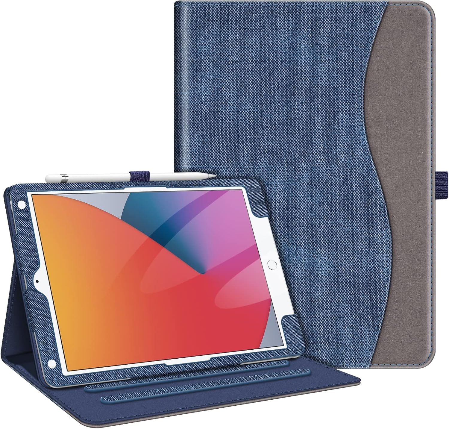 Fintie Case for Ipad 9Th / 8Th / 7Th Generation (2021/2020/2019) 10.2 Inch - [Corner Protection] Multi-Angle Viewing Stand Cover with Pocket & Pencil Holder, Auto Sleep Wake, Ocean Marble