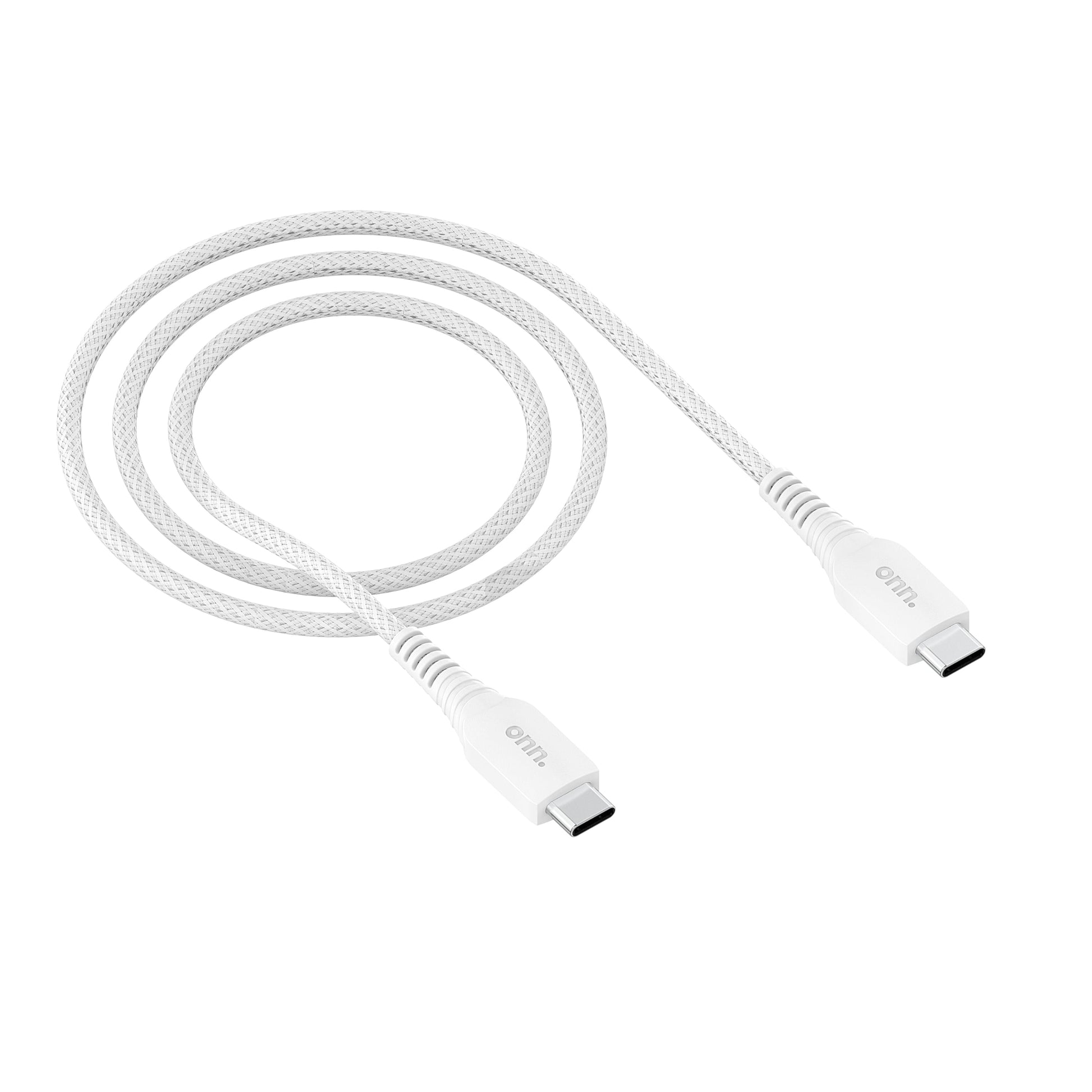 USB2.0 Type C to C Fast Charging Cable for Iphone 15, Samsung Galaxy, White, Single Pack