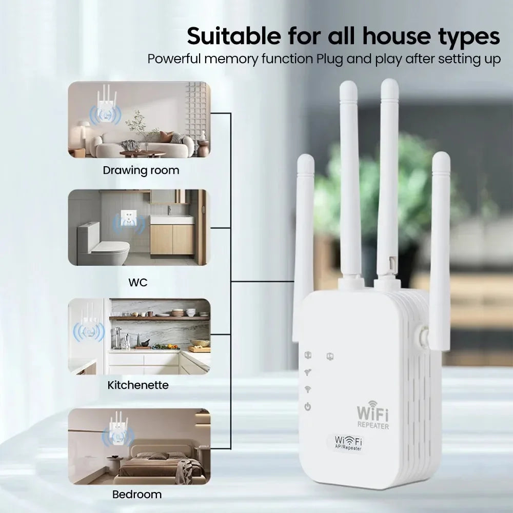 1200Mbps Wireless Wifi Repeater 2.4G 5G Dual Band Wifi Router Wifi Signal Extender Long Range Wifi Amplifier WIFI Booster