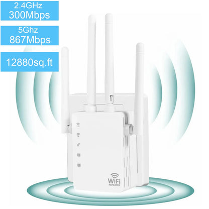 Wifi Extender Booster,Wifi Extenders Signal Booster for Home Cover up to 12880 Sq. Ft & 105 Devices, Wifi Extender, 1200Mbps Wifi Amplifier, Wifi Range Extender, Wifi Booster, Internet Booster