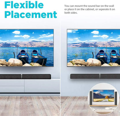 Bluetooth Sound Bar for TV, 50W Sound Bar with 4 Drivers and Remote Control, Home Audio TV Speakers Sound Bar with Arc/Optical/Aux Connect