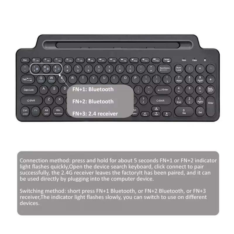 Upgrade your typing game with our 2.4G Wireless Bluetooth Keyboard featuring a touchpad and card slot – perfect for laptops, tablets, and gaming on Android, iOS, and iPad!