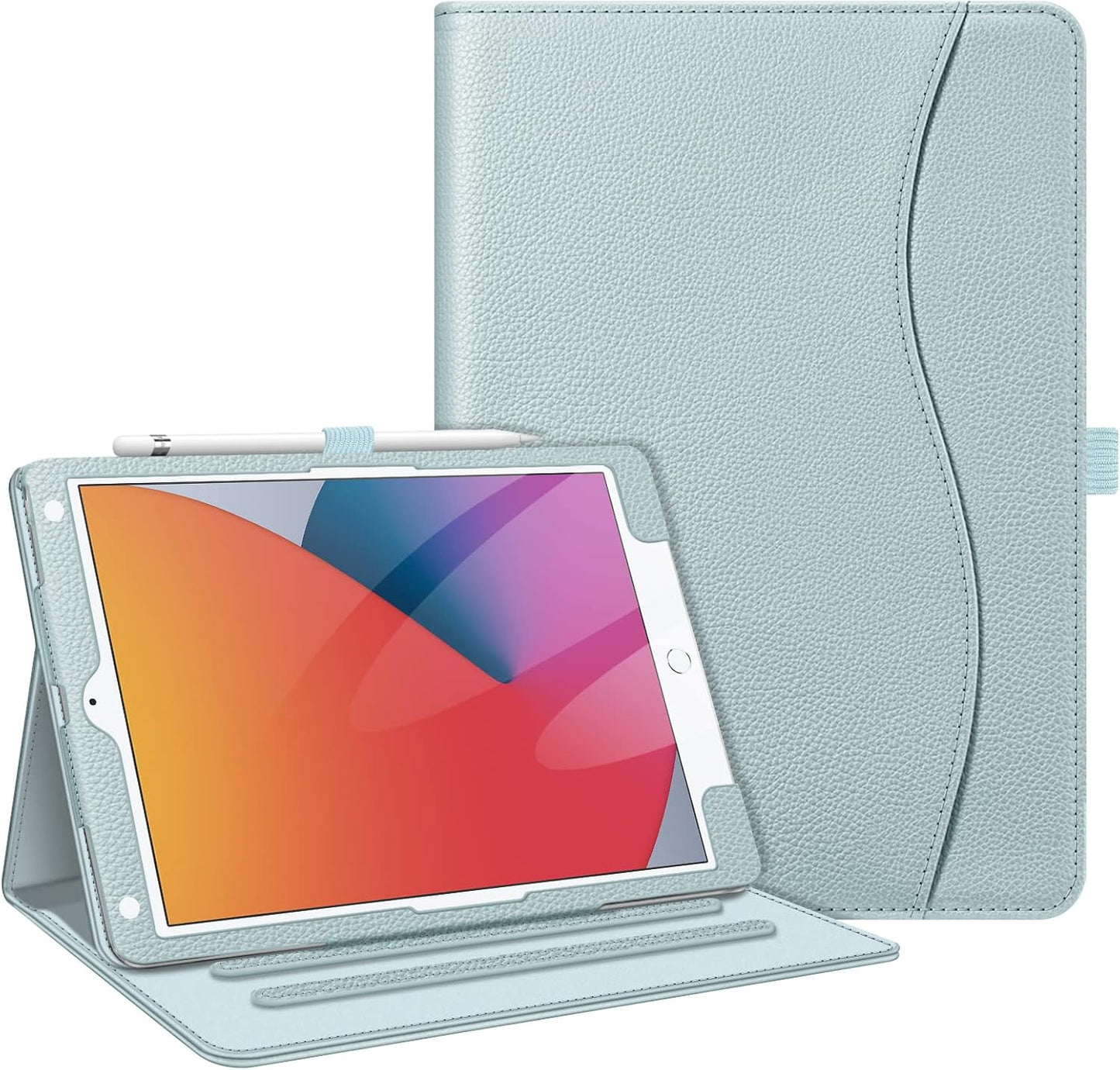 Fintie Case for Ipad 9Th / 8Th / 7Th Generation (2021/2020/2019) 10.2 Inch - [Corner Protection] Multi-Angle Viewing Stand Cover with Pocket & Pencil Holder, Auto Sleep Wake, Ocean Marble