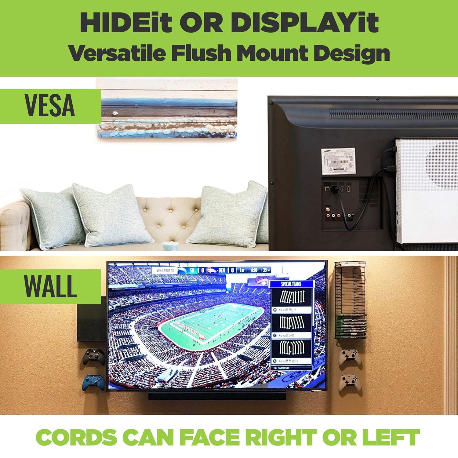 Hideit Mounts X1S Wall Mount for Xbox One S - Patented in 2019, Made in USA - White Steel Mount for Xbox One S to Safely Store Your Xbox One S on Wall near or behind TV