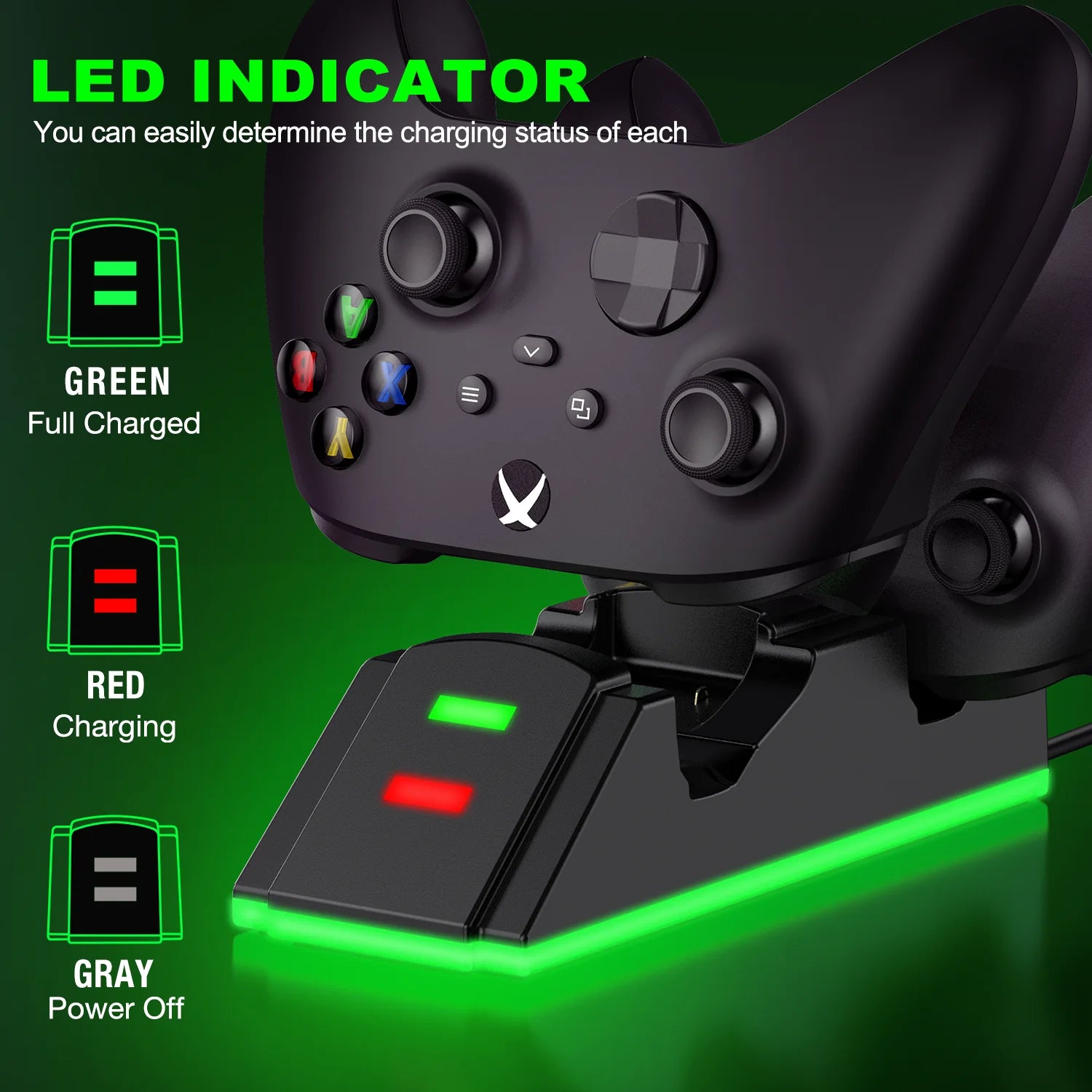 Charging Station Kit with 2 X 1200Mah(3600Mwh)Rechargeable Battery Pack for Xbox Series X|S/Xbox One/Xbox One S/X/Elite, Black, S06