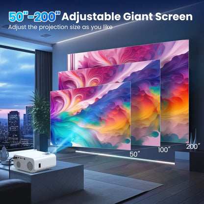 Native 1080P Projector with Wifi and Bluetooth, Support 4K 100,000Hrs Lamp Life