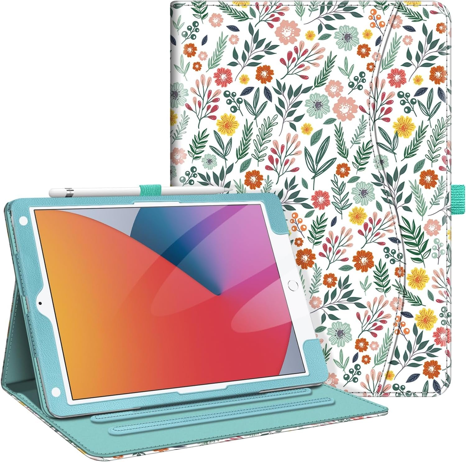 Fintie Case for Ipad 9Th / 8Th / 7Th Generation (2021/2020/2019) 10.2 Inch - [Corner Protection] Multi-Angle Viewing Stand Cover with Pocket & Pencil Holder, Auto Sleep Wake, Ocean Marble