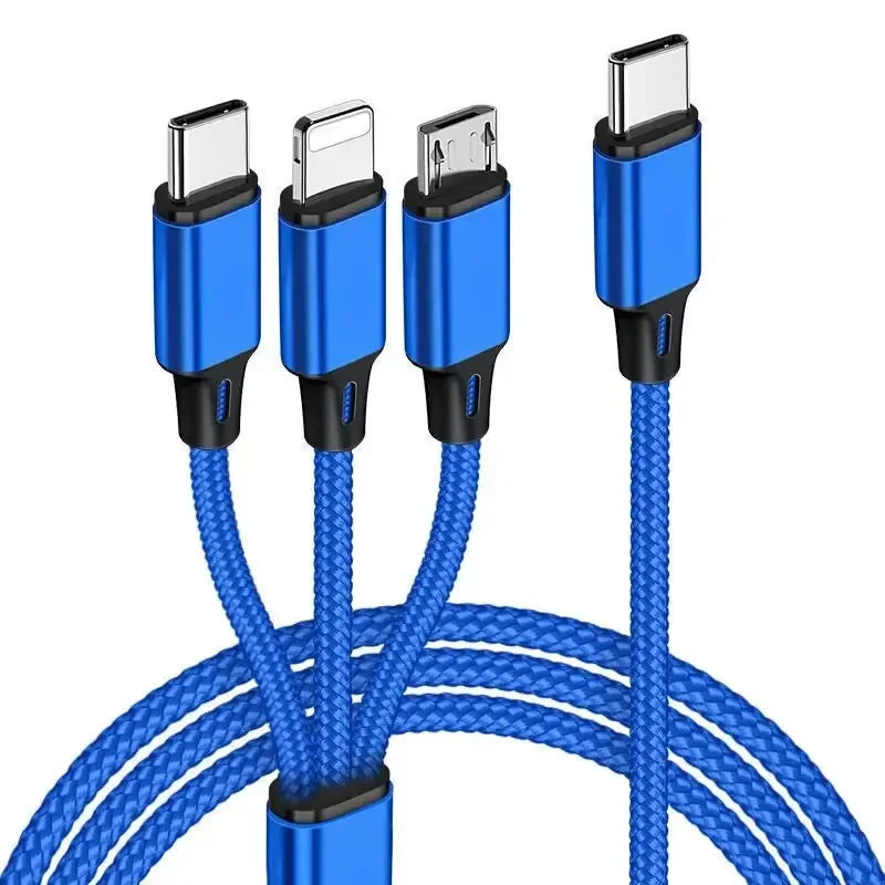 C Type 3 in 1 Charging Cable PD 1 Minute 3 Car Fast Charging Cable Suitable for Samsung, Xiaomi, Apple, Etc. Stable Charging