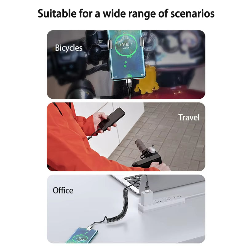 3 in 1 66W Fast Charging Cable Type C Cable Micro USB Cable for Iphone Charging Cable for Samsung Xiaomi Huawei Charger Cable