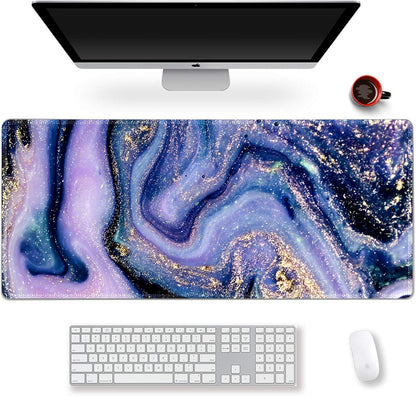 Extended Gaming Mouse Pad XXL Artso Large Keyboard Mat Long Mousepad Desk Decor Writing Pad Non Slip Rubber Base Stitched Edges for Work, Game, Office, Home, 35.1" X 15.7", Pink Marble