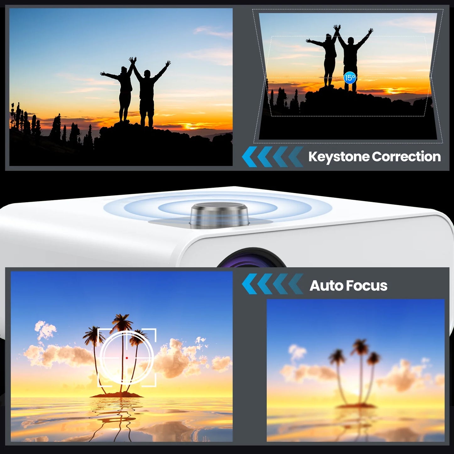 Native 1080P Projector with Wifi and Bluetooth, Support 4K 100,000Hrs Lamp Life