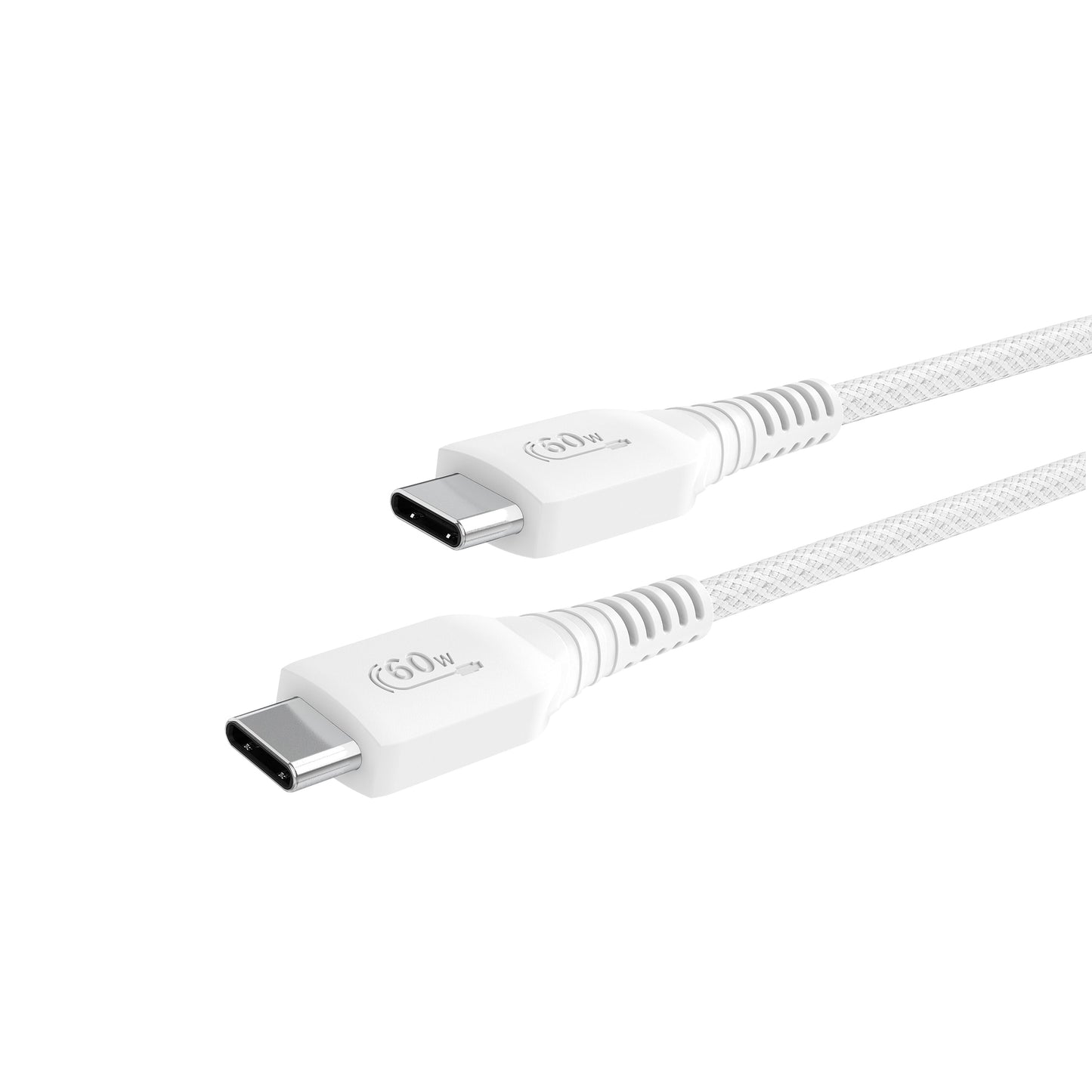 USB2.0 Type C to C Fast Charging Cable for Iphone 15, Samsung Galaxy, White, Single Pack