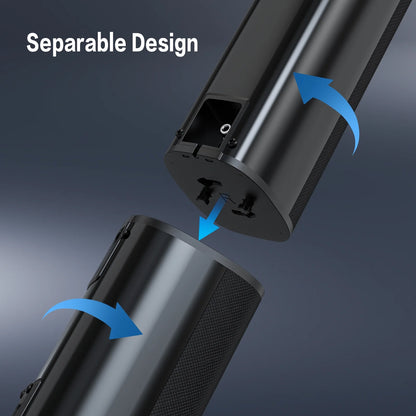 4.1Ch Sound Bar with Subwoofer, 120W Separable Sound Bar for TV with 4 Drivers, Usb/Aux/Coaxial/Optical/Hdmi/Bluetooth Connect, 2-In-1 Detachable Sound Bar for Speaker