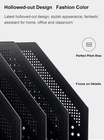 Leven Collapsible Magazine File Holder/Desk Organizer for Office Organization and Storage with 3 Vertical Compartments, Dark Grey,