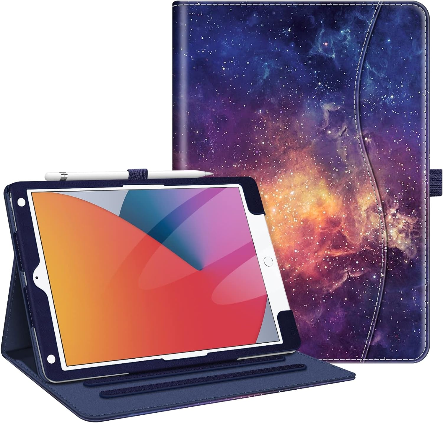 Fintie Case for Ipad 9Th / 8Th / 7Th Generation (2021/2020/2019) 10.2 Inch - [Corner Protection] Multi-Angle Viewing Stand Cover with Pocket & Pencil Holder, Auto Sleep Wake, Ocean Marble
