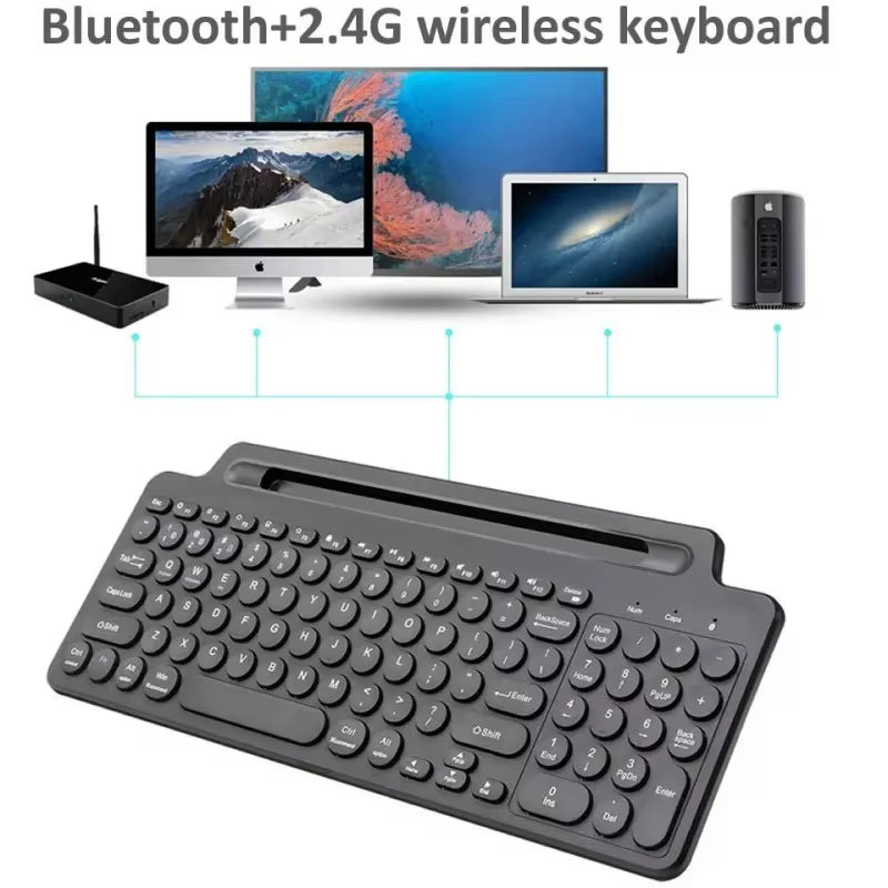 Upgrade your typing game with our 2.4G Wireless Bluetooth Keyboard featuring a touchpad and card slot – perfect for laptops, tablets, and gaming on Android, iOS, and iPad!