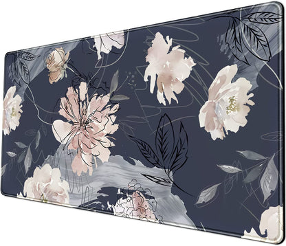 Desk Mat XXL Mouse Pad, Pink Rose Gold Leopard Print Office Supplies and Accessories Decor for Women 31.5X15.75In,Stitched Edges Smooth Non-Slip Bottom, Large Pad