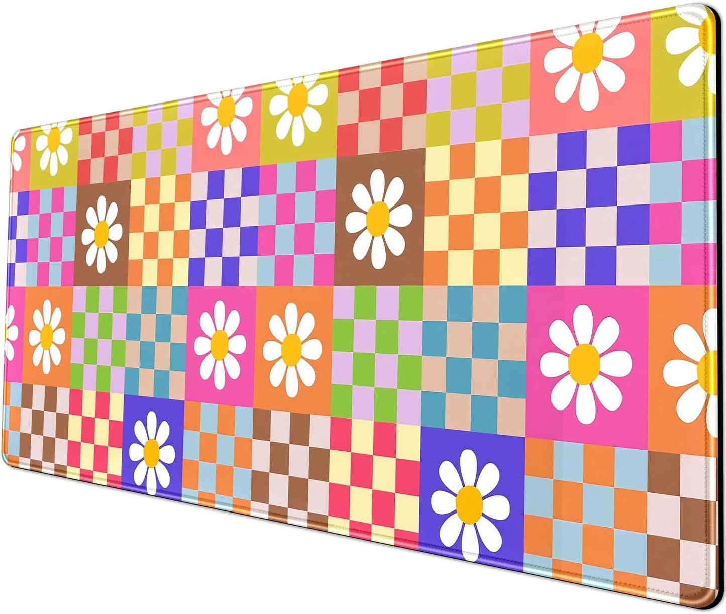 Desk Mat XXL Mouse Pad, Pink Rose Gold Leopard Print Office Supplies and Accessories Decor for Women 31.5X15.75In,Stitched Edges Smooth Non-Slip Bottom, Large Pad