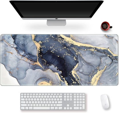 Extended Gaming Mouse Pad XXL Artso Large Keyboard Mat Long Mousepad Desk Decor Writing Pad Non Slip Rubber Base Stitched Edges for Work, Game, Office, Home, 35.1" X 15.7", Pink Marble