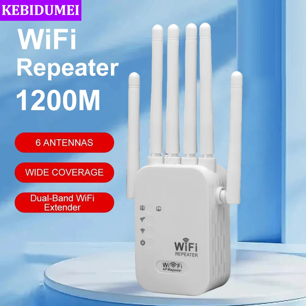 1200Mbps Wireless Wifi Repeater 2.4G 5G Dual Band Wifi Router Wifi Signal Extender Long Range Wifi Amplifier WIFI Booster