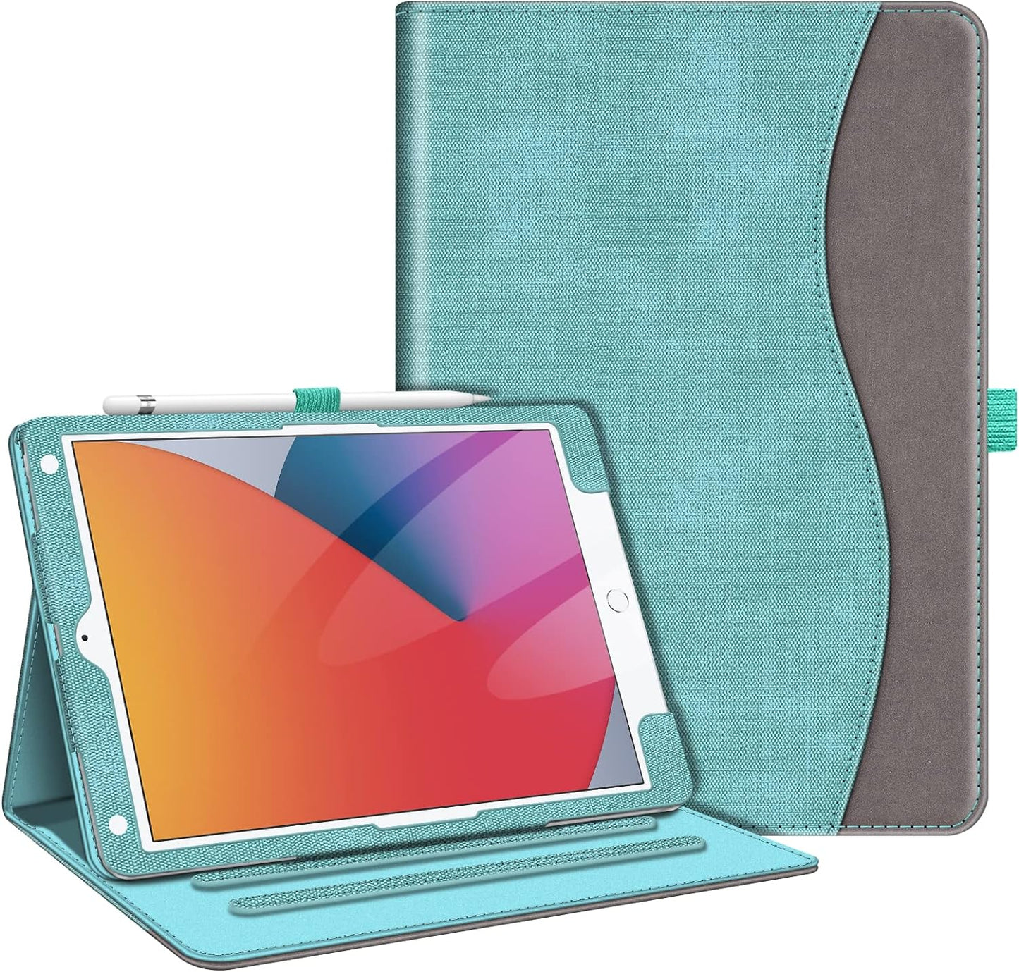 Fintie Case for Ipad 9Th / 8Th / 7Th Generation (2021/2020/2019) 10.2 Inch - [Corner Protection] Multi-Angle Viewing Stand Cover with Pocket & Pencil Holder, Auto Sleep Wake, Ocean Marble
