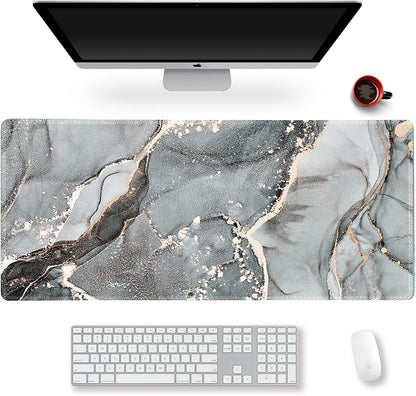 Extended Gaming Mouse Pad XXL Artso Large Keyboard Mat Long Mousepad Desk Decor Writing Pad Non Slip Rubber Base Stitched Edges for Work, Game, Office, Home, 35.1" X 15.7", Pink Marble