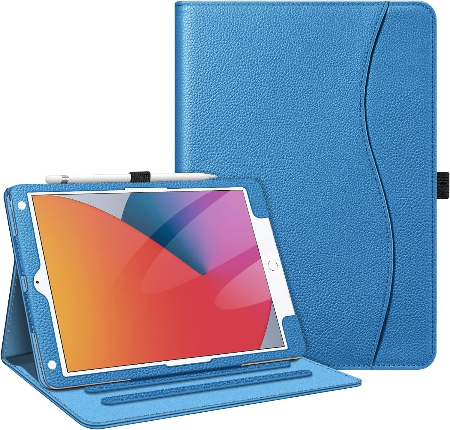 Fintie Case for Ipad 9Th / 8Th / 7Th Generation (2021/2020/2019) 10.2 Inch - [Corner Protection] Multi-Angle Viewing Stand Cover with Pocket & Pencil Holder, Auto Sleep Wake, Ocean Marble