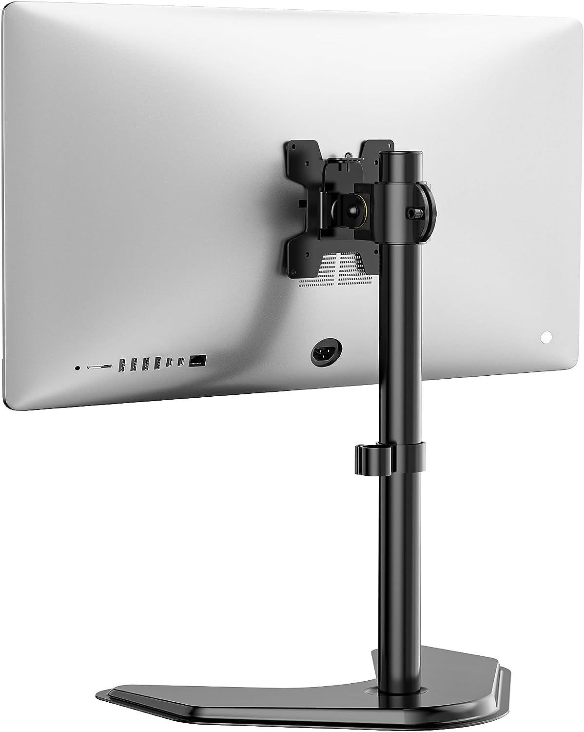WALI Single Monitor Stand for 13-32 Inch Computer Screens, Freestanding Single Monitor Arm Desk Mount, Universal VESA Monitor Mount 75X75/100X100Mm, Adjustable Height and Angle, (MF001), Black