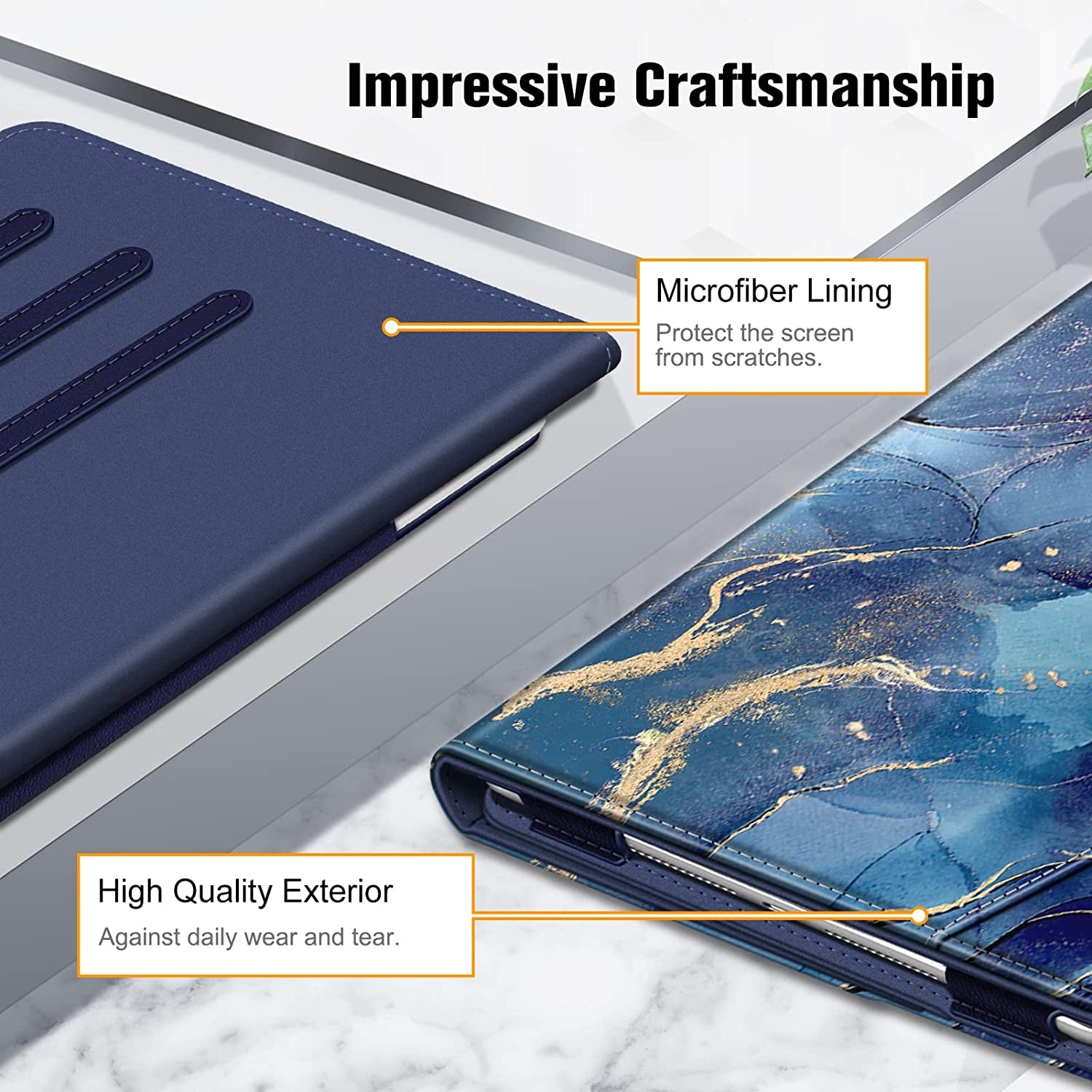 Fintie Case for Ipad 9Th / 8Th / 7Th Generation (2021/2020/2019) 10.2 Inch - [Corner Protection] Multi-Angle Viewing Stand Cover with Pocket & Pencil Holder, Auto Sleep Wake, Ocean Marble