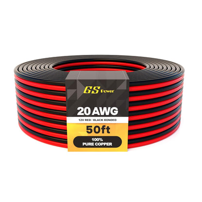 GS Power 16 Gauge Wire (16 AWG) - 100 Foot, Pure Copper, Stranded Electrical Wiring for Speaker, Automotive, Trailer, Stereo and Home Theater Applications - Red/Black