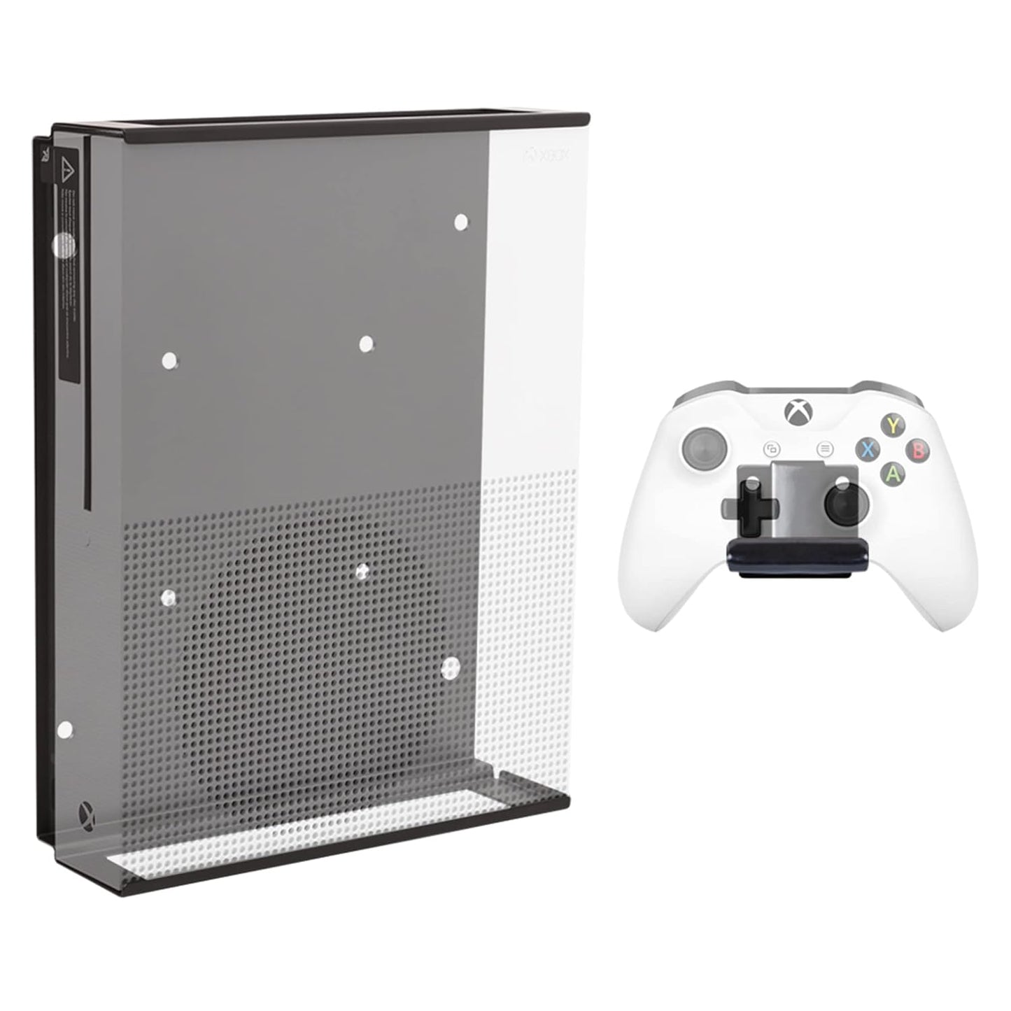 Hideit Mounts X1S Wall Mount for Xbox One S - Patented in 2019, Made in USA - White Steel Mount for Xbox One S to Safely Store Your Xbox One S on Wall near or behind TV