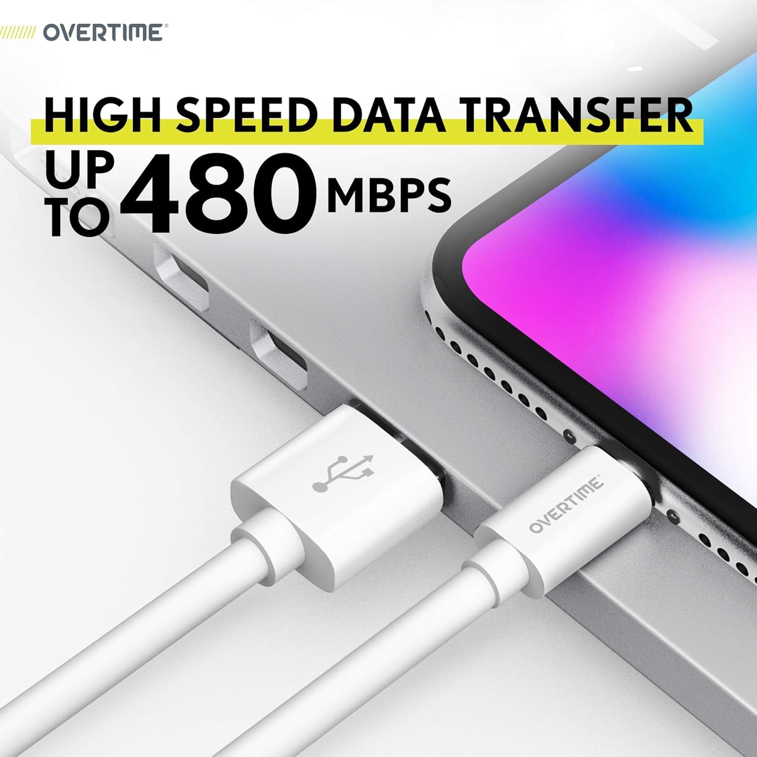 Get Charged Up with the Overtime iPhone Lightning Cable! ⚡️ MFi Certified, Portable, and Ultra-Fast 6ft Charger for All Your Apple Devices! 📱💨