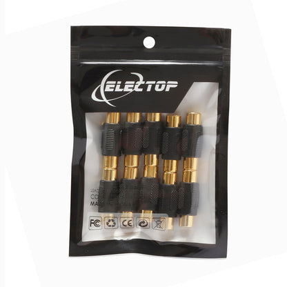 ELECTOP 10 Pack RCA Female to Female Coupler Audio Video Gold Adapter, for Phono, Speaker, RCA Cable, Amplifier