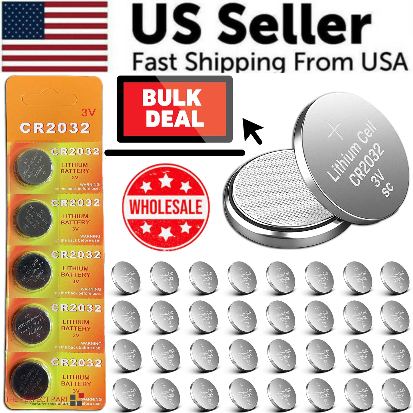 5-50X LITHIUM BATTERY 3V CR2032 CR 2032 BR2032 DL2032 Remote Button Cell Watch
