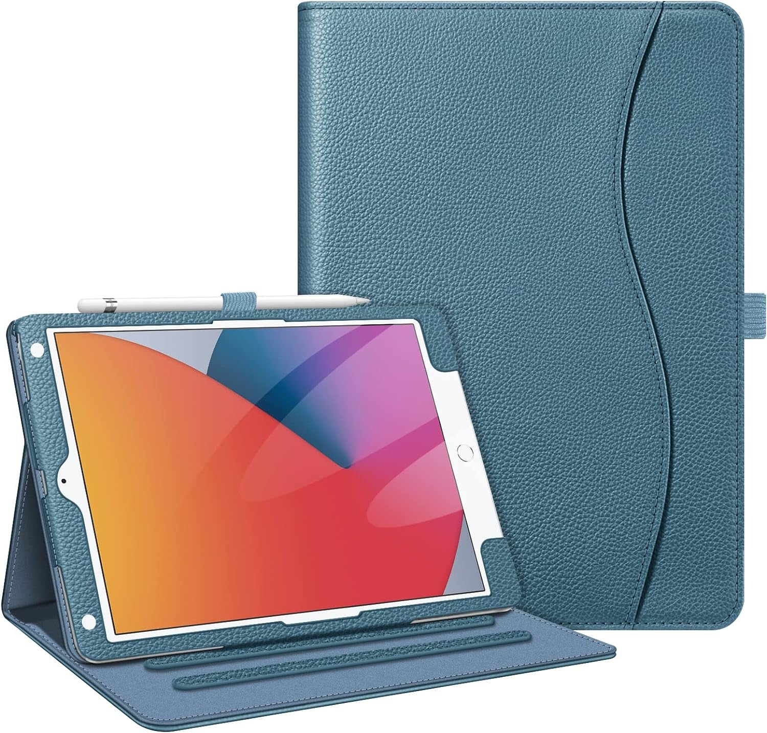 Fintie Case for Ipad 9Th / 8Th / 7Th Generation (2021/2020/2019) 10.2 Inch - [Corner Protection] Multi-Angle Viewing Stand Cover with Pocket & Pencil Holder, Auto Sleep Wake, Ocean Marble