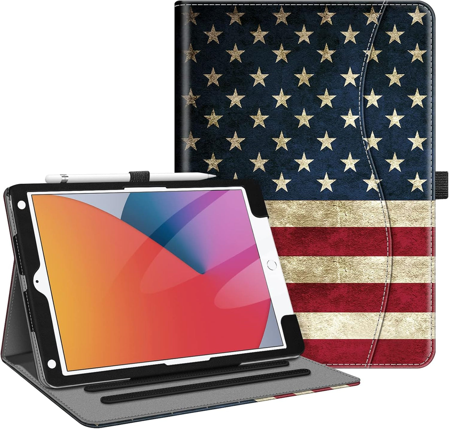 Fintie Case for Ipad 9Th / 8Th / 7Th Generation (2021/2020/2019) 10.2 Inch - [Corner Protection] Multi-Angle Viewing Stand Cover with Pocket & Pencil Holder, Auto Sleep Wake, Ocean Marble