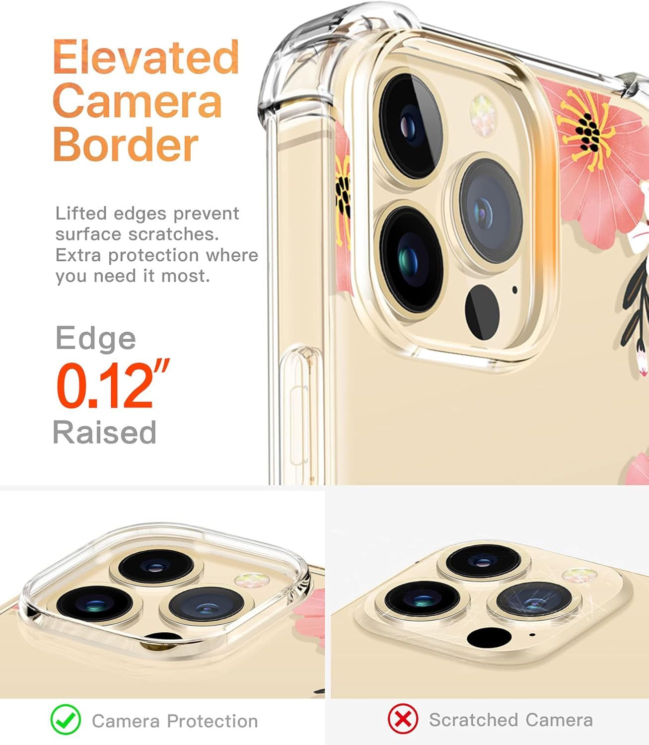 GVIEWIN Case Compatible with Iphone 13 Pro Max 6.7 Inch 2021, Clear Floral Soft & Flexible TPU Shockproof Protective Cover for Women Girls, Flower Pattern Design Phone Case (Summer Blossom/Pink)