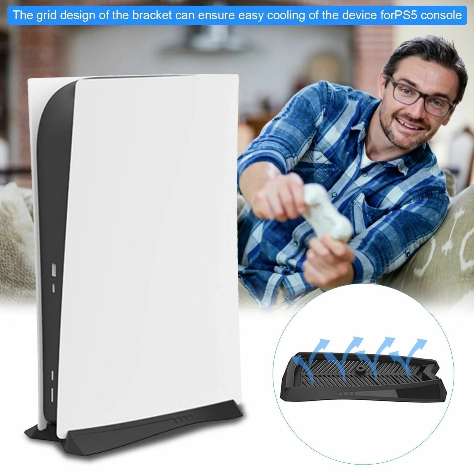 Vertical Stand Mount Dock Holder Base for Sony Playstation5 PS5 ULTRA HD Console