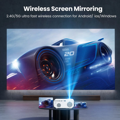 Native 1080P Projector with Wifi and Bluetooth, Support 4K 100,000Hrs Lamp Life