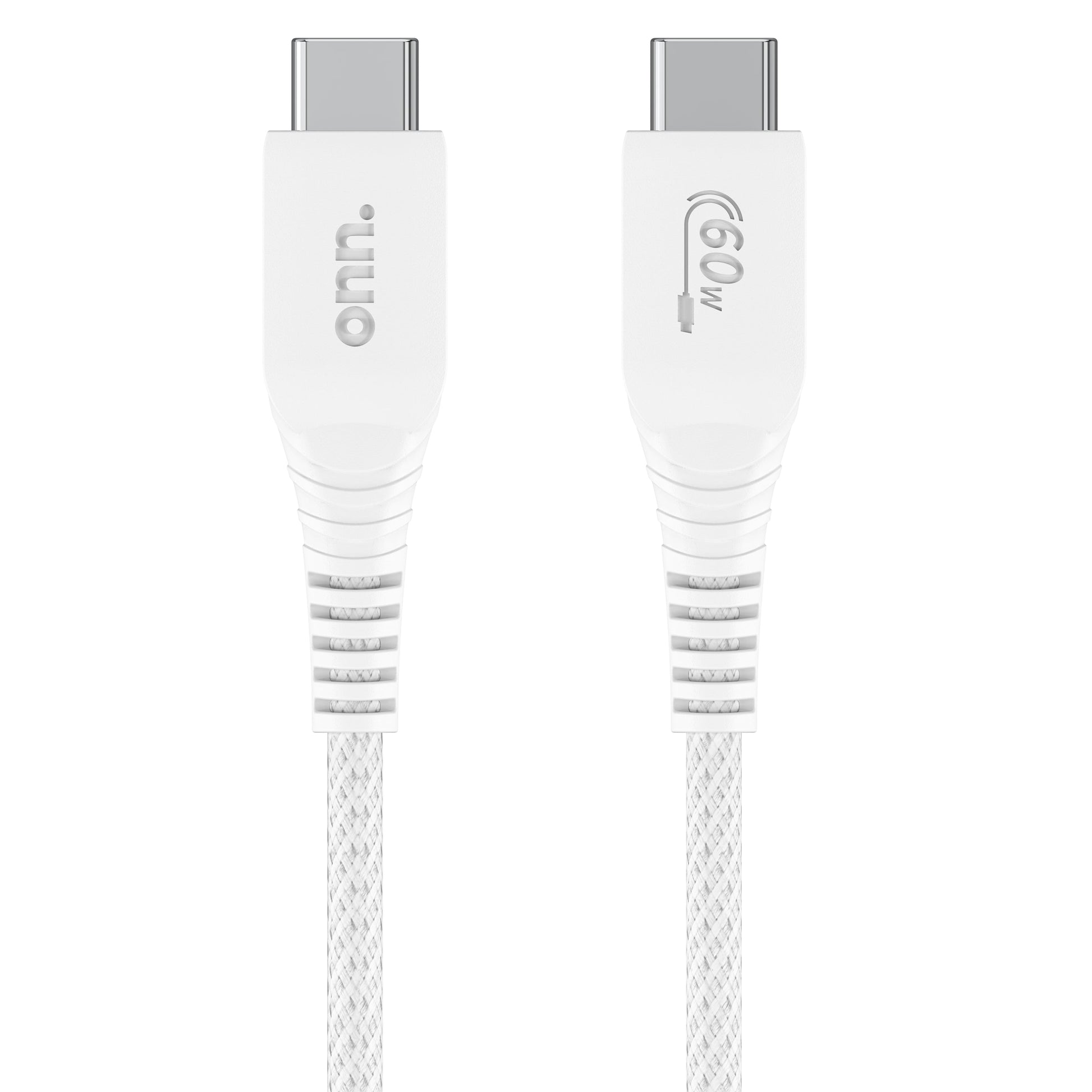 USB2.0 Type C to C Fast Charging Cable for Iphone 15, Samsung Galaxy, White, Single Pack