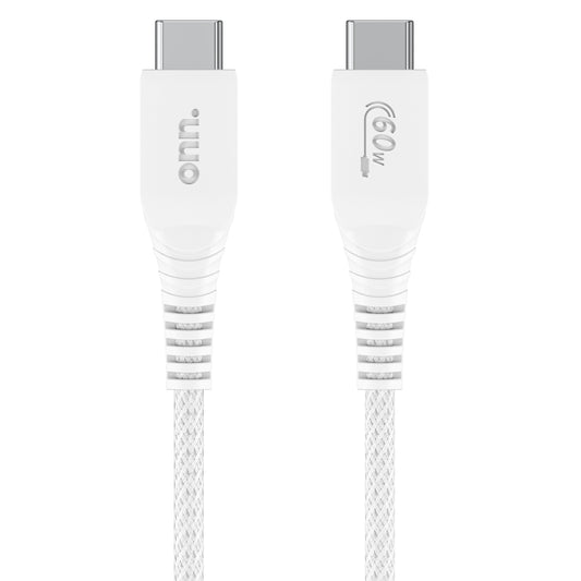 USB2.0 Type C to C Fast Charging Cable for Iphone 15, Samsung Galaxy, White, Single Pack